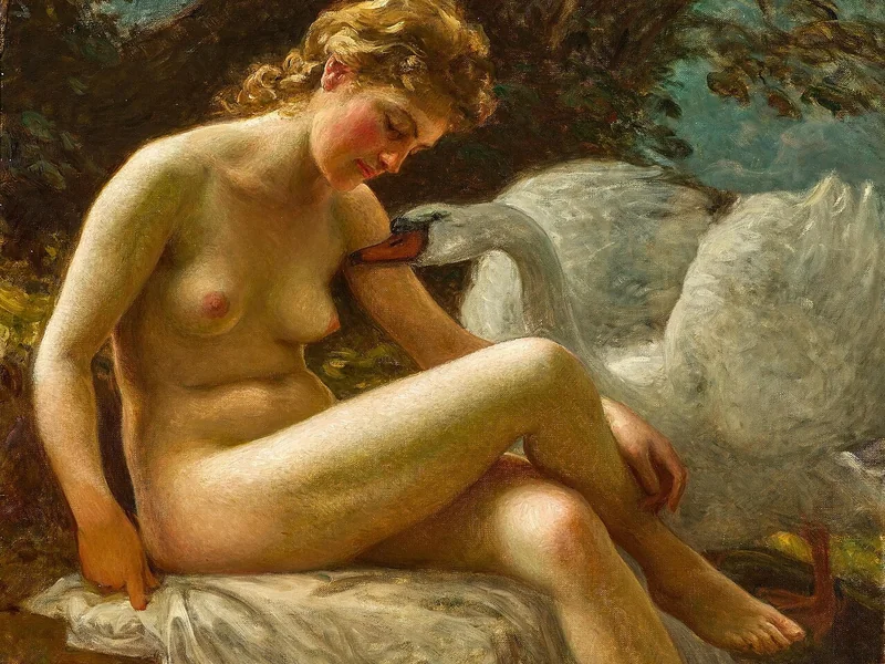 1856-Robert Pötzelberger - Leda e il cigno
